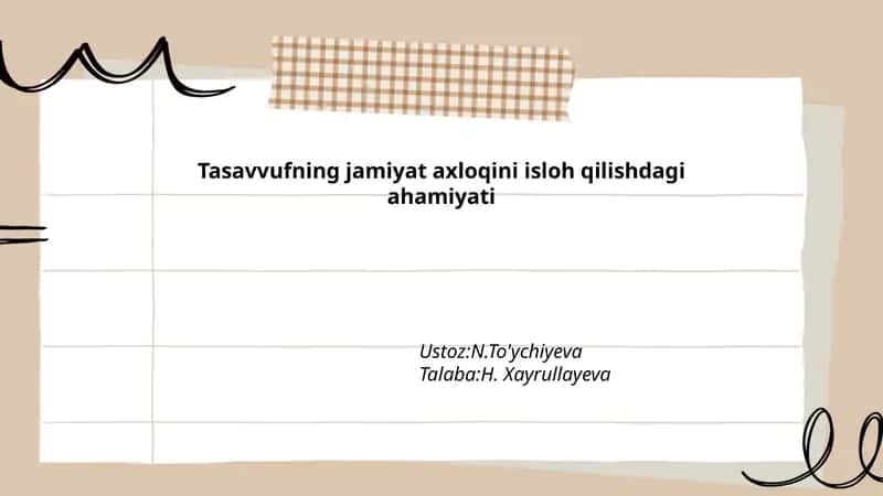 Tasavvufning jamiyat axloqini isloh qilishdagi ahamiyati 1