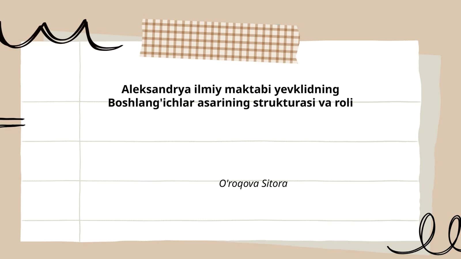 Evklidning "Boshlang'ichlar" kitobi: umumiy ko'rinish 1