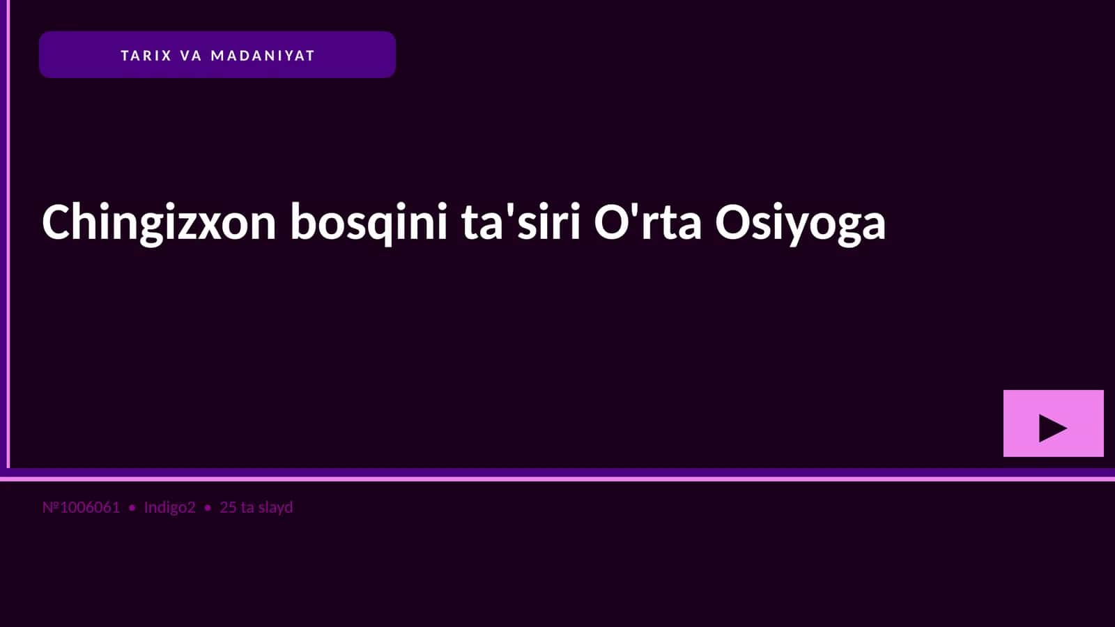 Chingizxon bosqini ta'siri O'rta Osiyoga 1