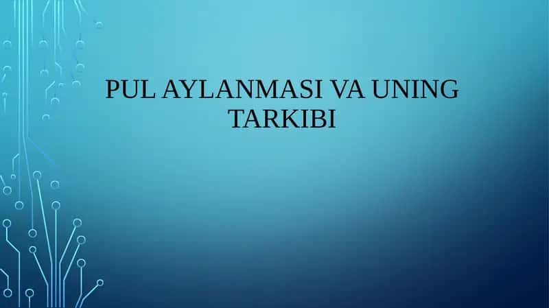 Pul aylanmasi va uning tarkibi 1