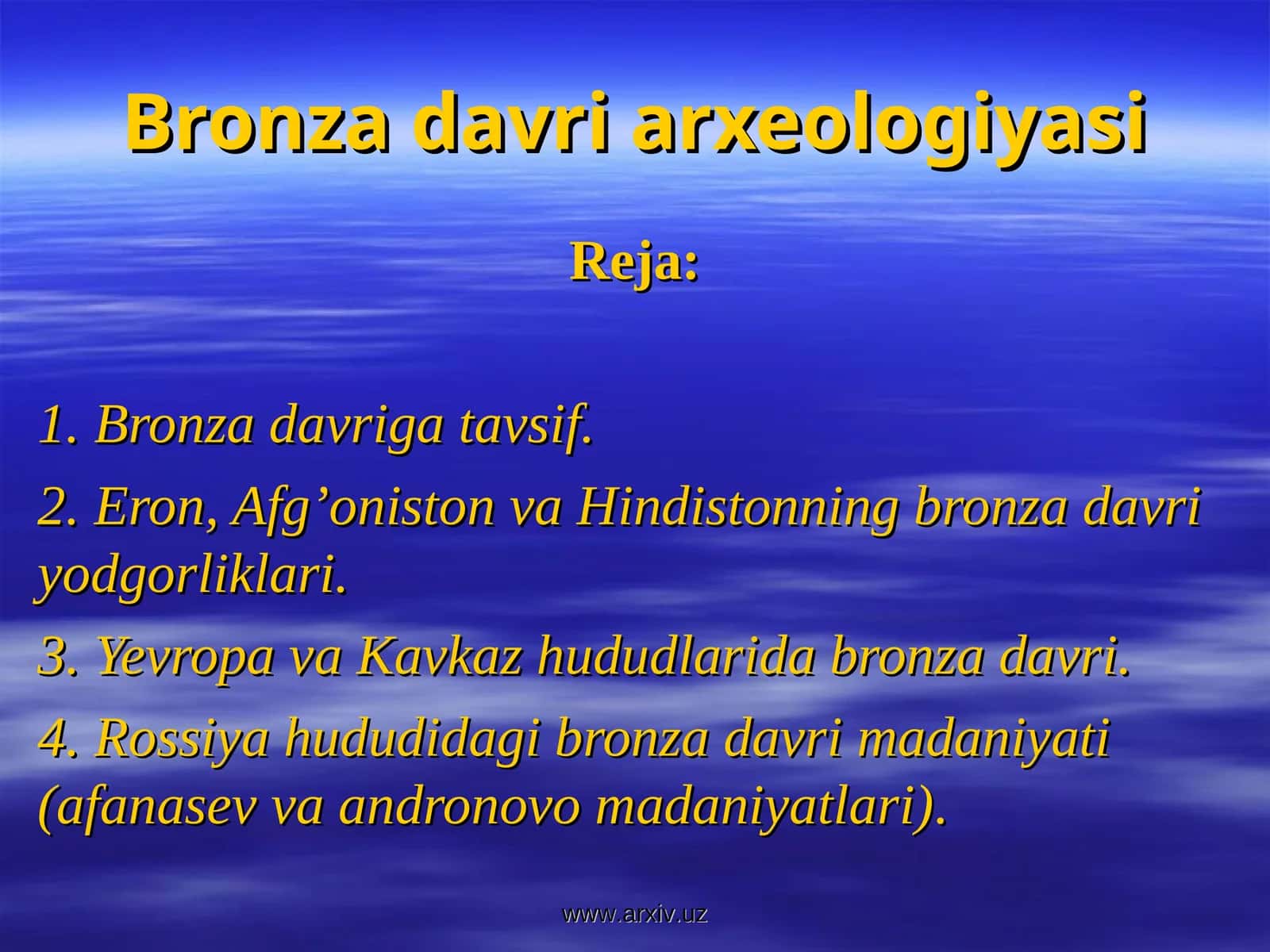 Bronza davri arxeologiyasi 1