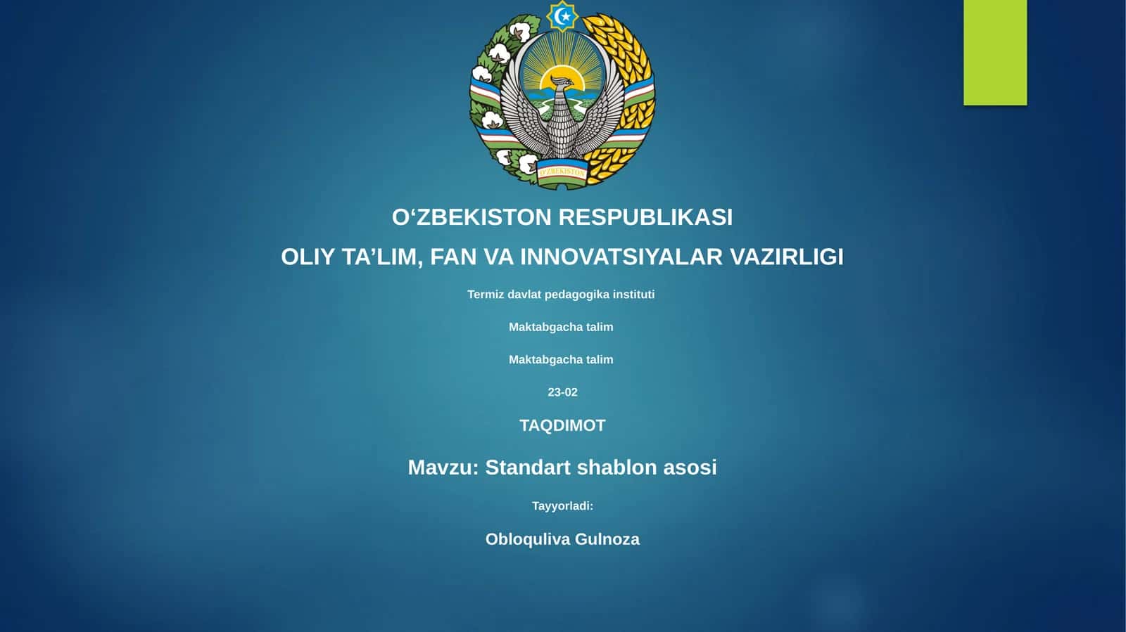 Standart shablon asosi 1