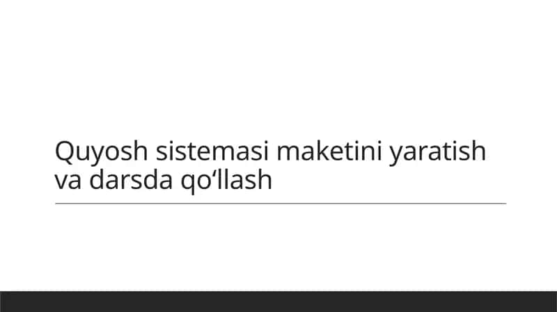 Quyosh sistemasi maketi 1