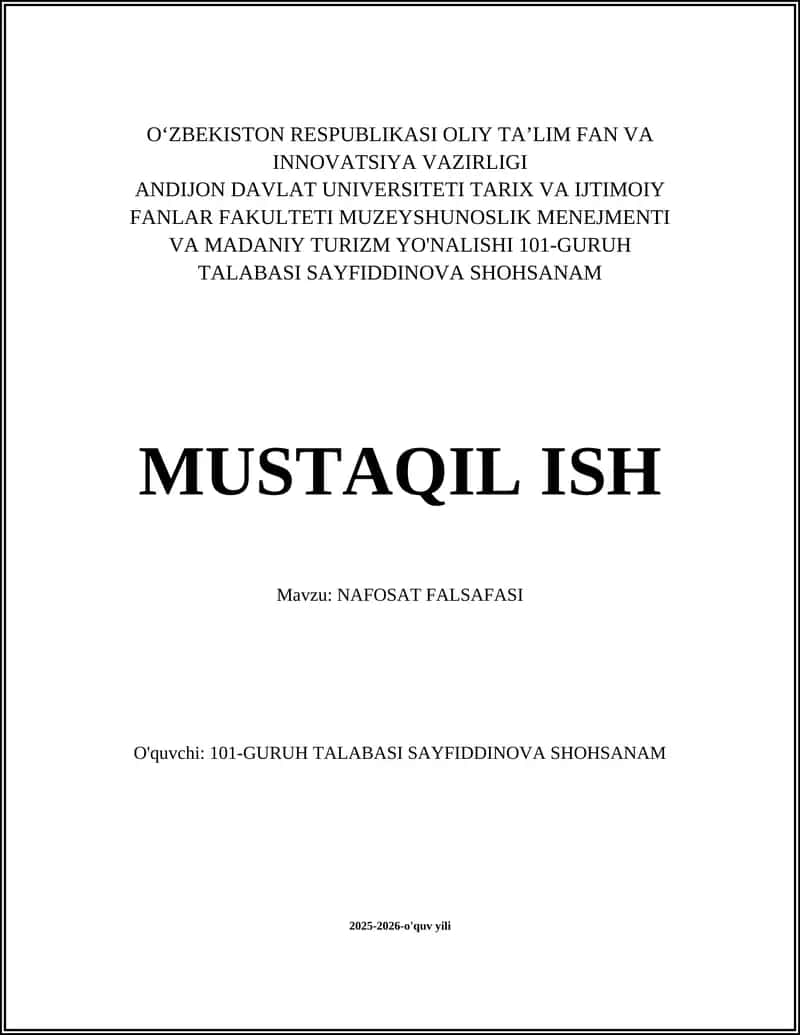 NAFOSAT FALSAFASI 1