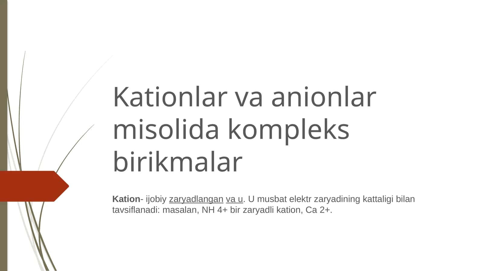 Kationlar va anionlar misolida kompleks birikmalar 1