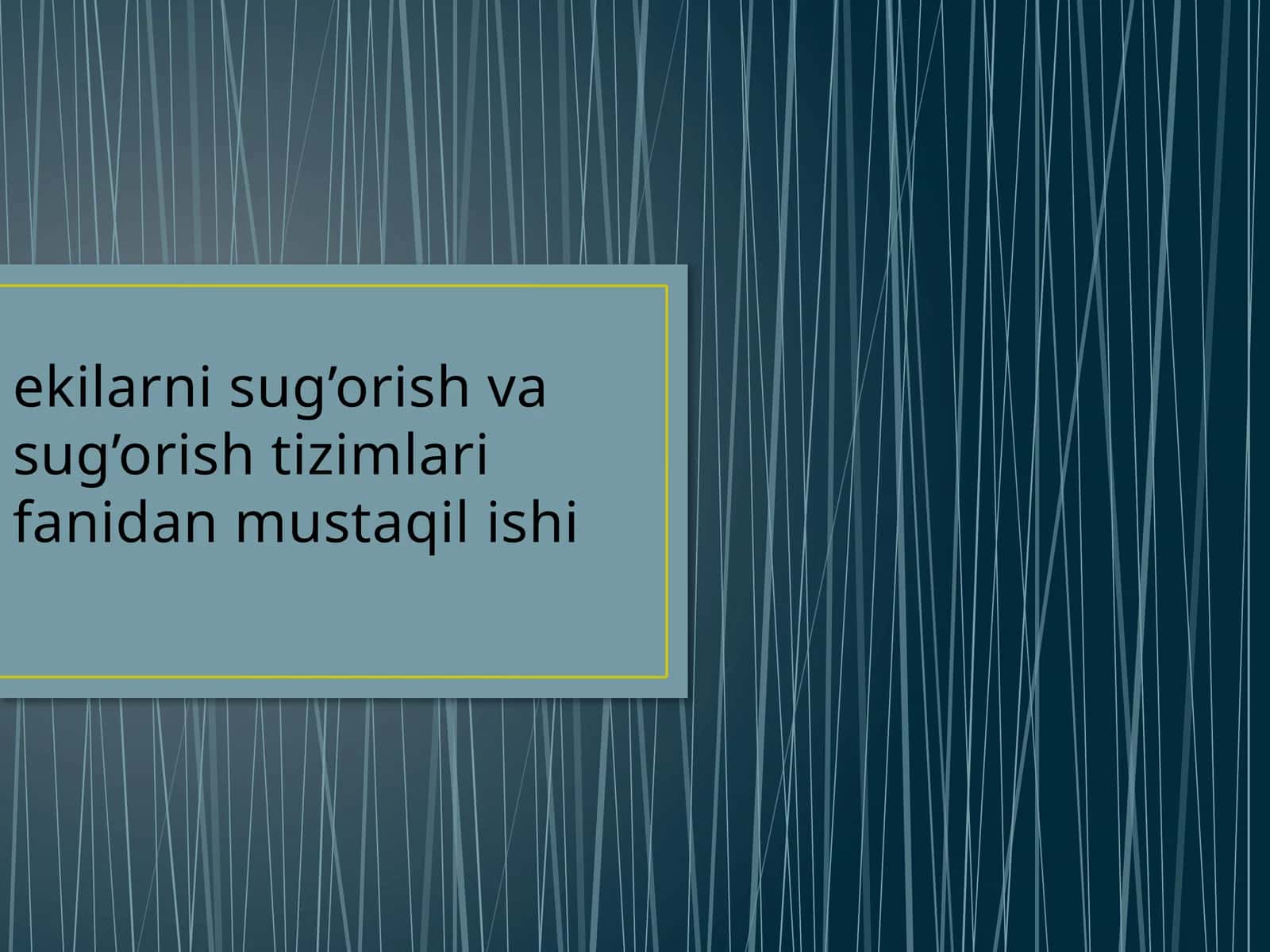 Sug’oriladigan maydonlarni tekislash 1