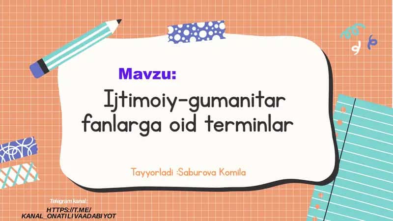 Ijtimoiy-gumanitar fanlarga oid terminlar 1