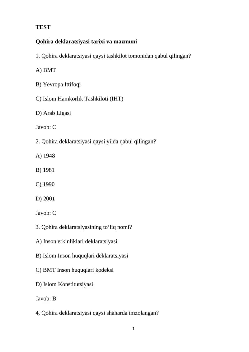 Qohira deklaratsiyasi 1