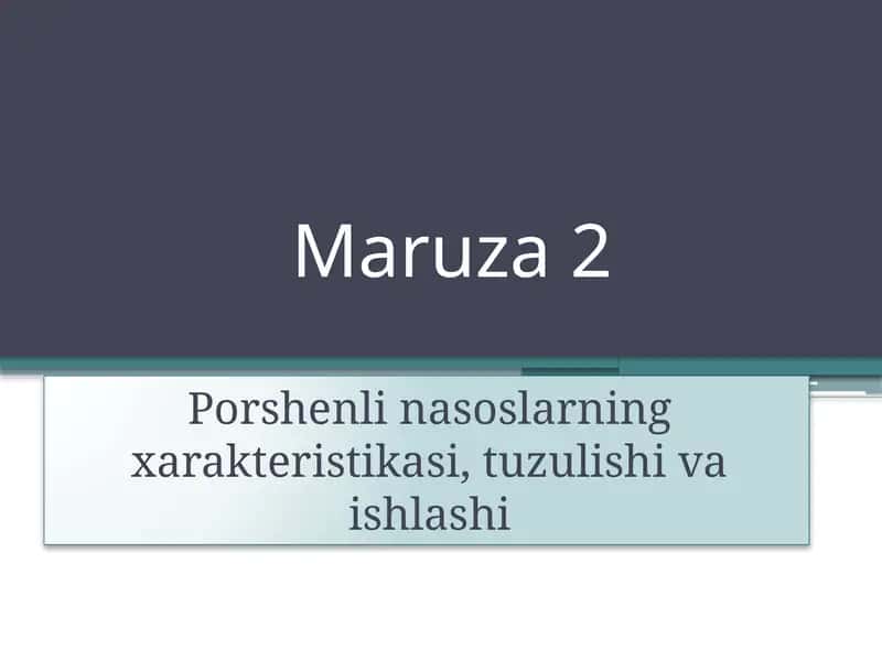 Porshenli nasoslar 1