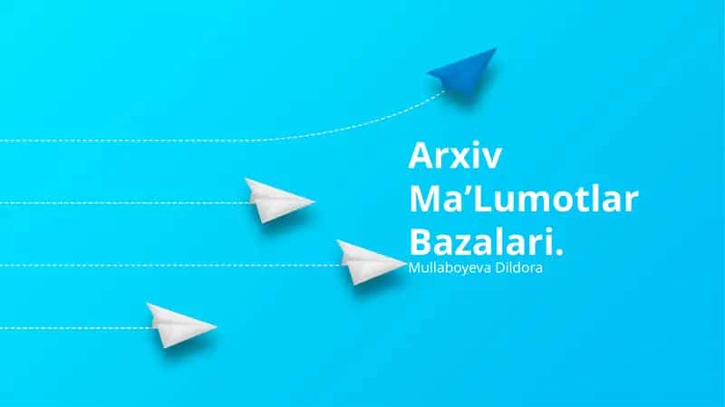 Arxiv MaʼLumotlar Bazalari 1