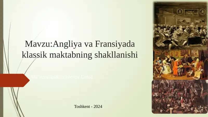 Angliya va Fransiya daki klassik maktabning shakllanishi 1
