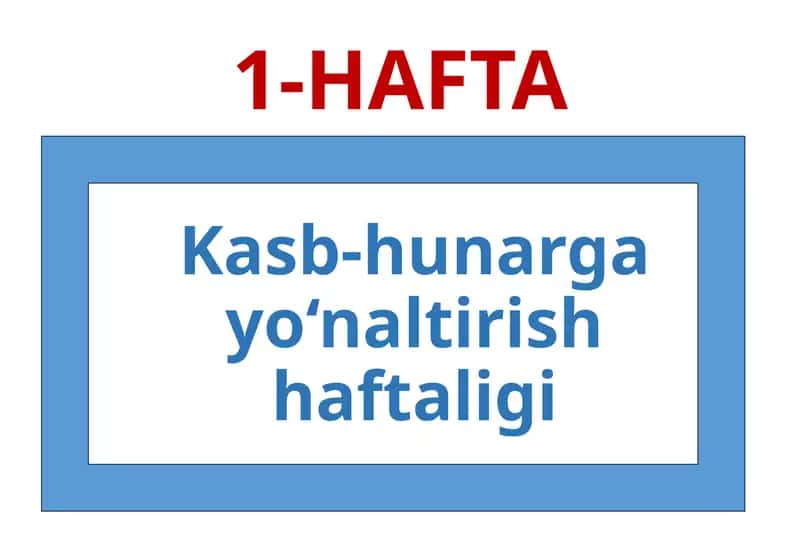 Kasb-hunarga yo‘naltirish haftaligi 1