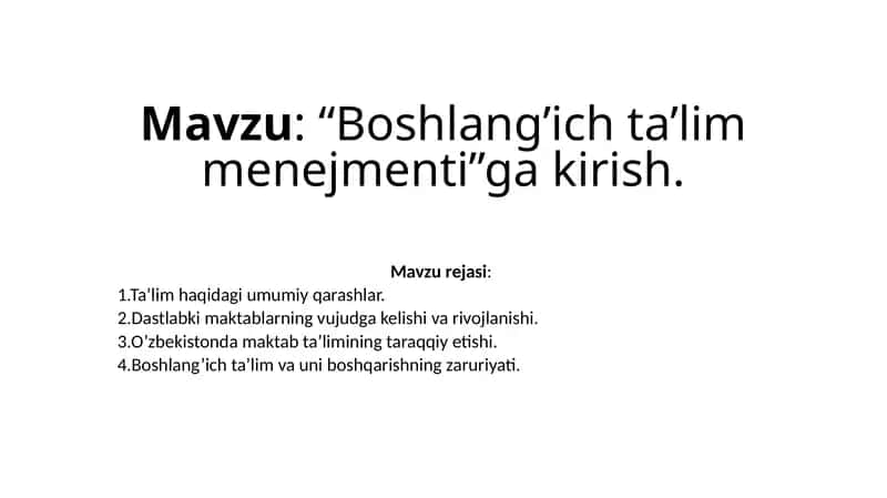 Boshlang’ich ta’lim menejmenti 1