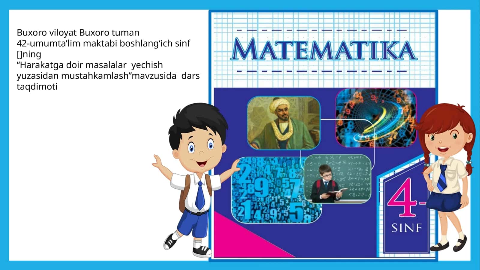 Harakatga doir masalalar yechish yuzasidan mustahkamlash 1