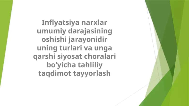 Inflyatsiya va uning ta'limi 1