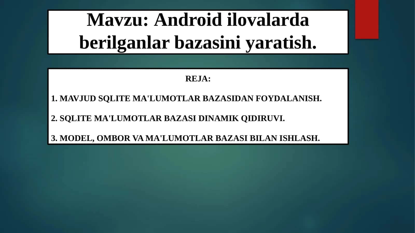 Android ilovalar dasturini yaratish 1