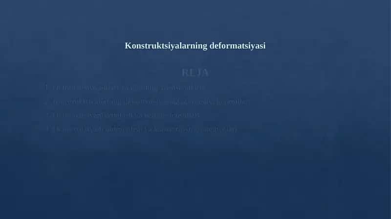 Konstruktsiyalarning deformatsiyasi 1