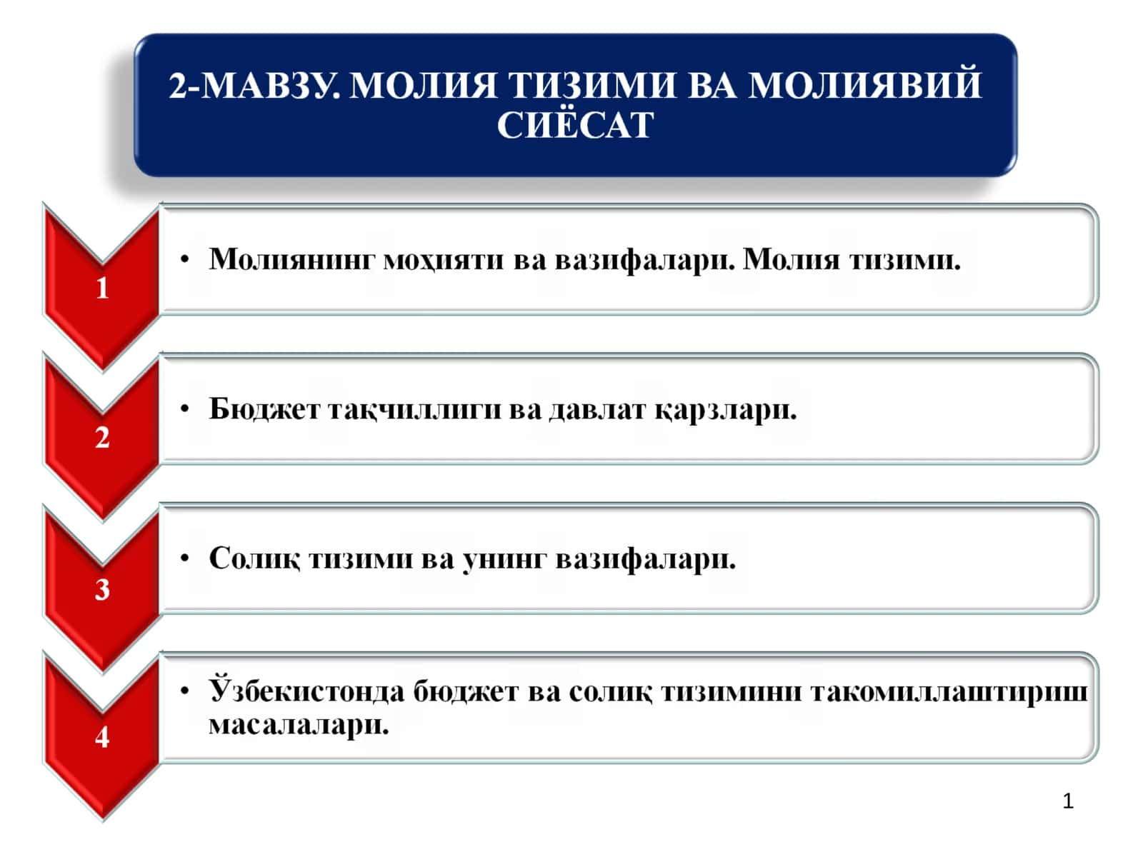 Молиянинг моҳияти ва вазифалари 1