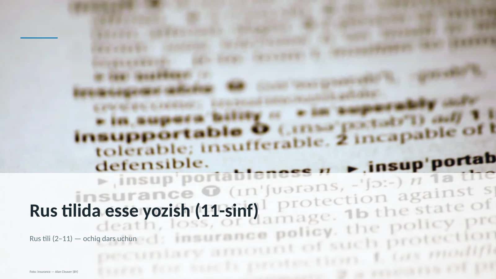Rus tilida esse yozish (11-sinf) 1