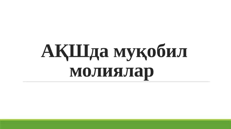 Islom moliyasi Aqshda muqobil moliyalash 1
