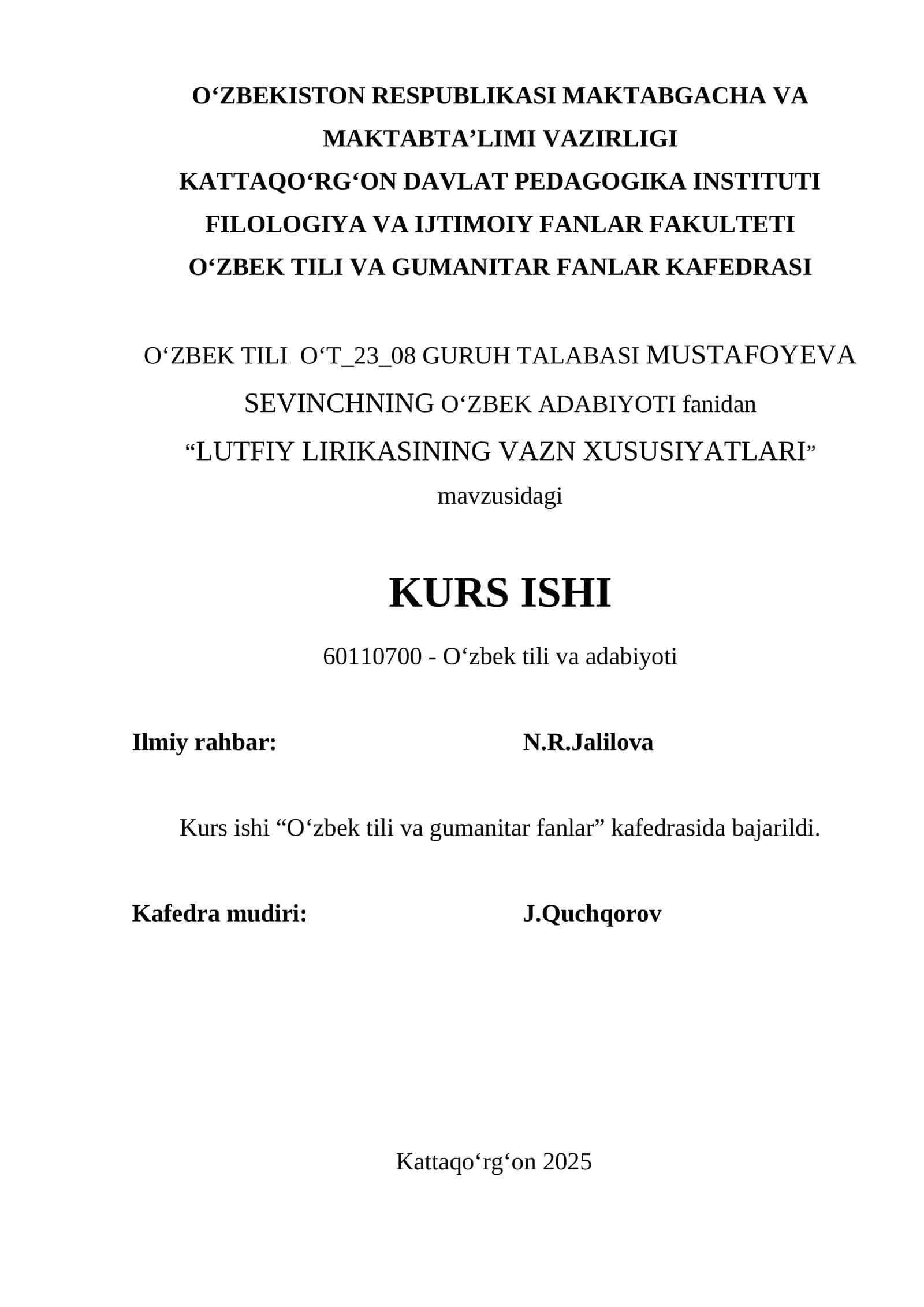 LUTFIY LIRIKASINING VAZN XUSUSIYATLARI 1