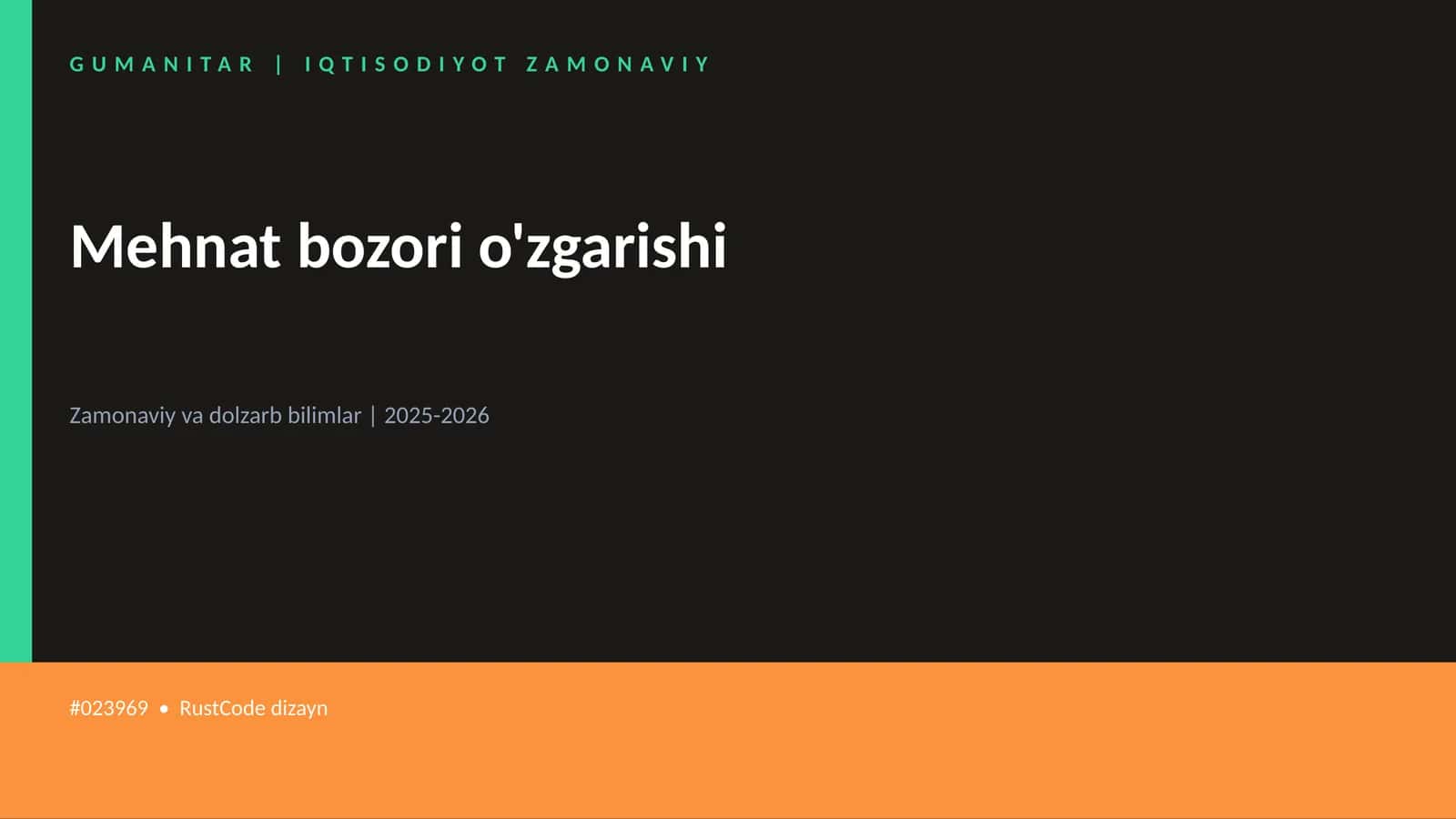 Mehnat bozori o'zgarishi 1