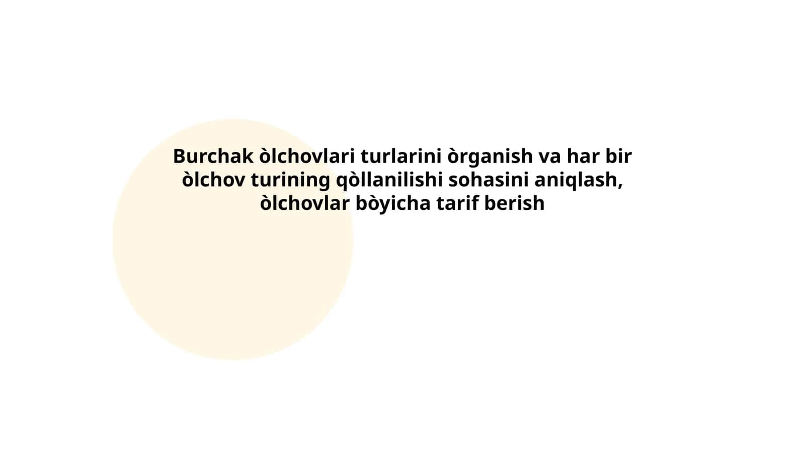 Burchak òlchovlari turlari 1
