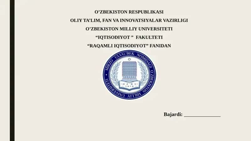 Raqamli iqtisodiyotda mobil texnologiyalar. 1