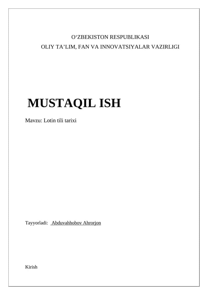 Lotin tili tarixi 1