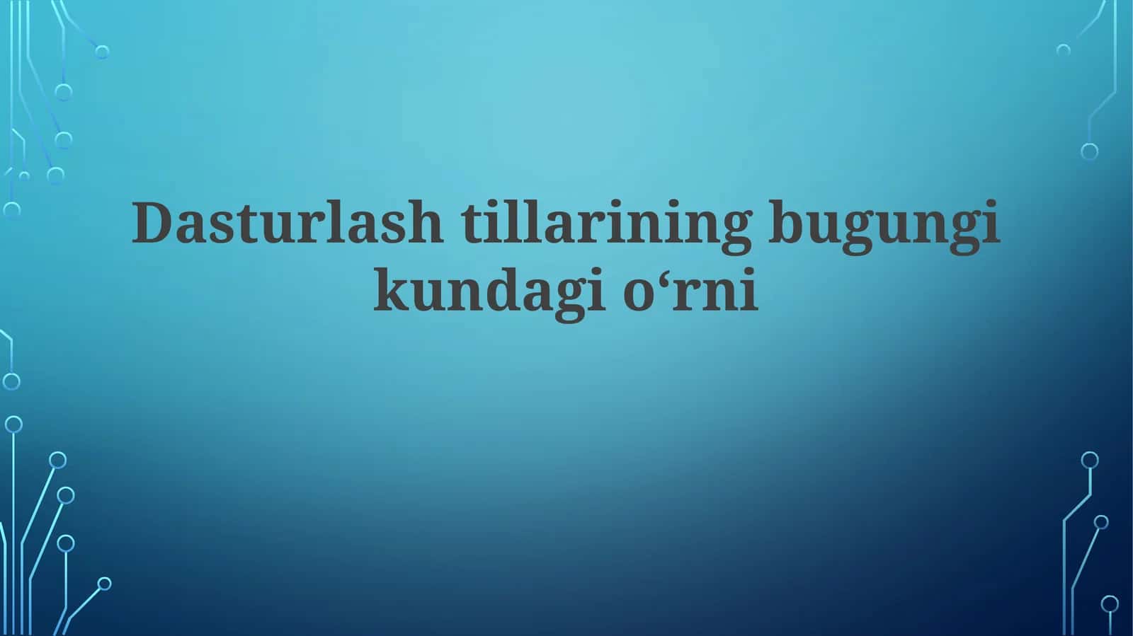 Kiberxavfsizlik va Dasturlash 1