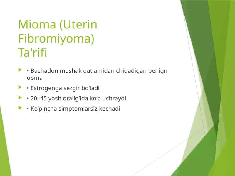 Mioma (Uterin Fibromiyoma) 1