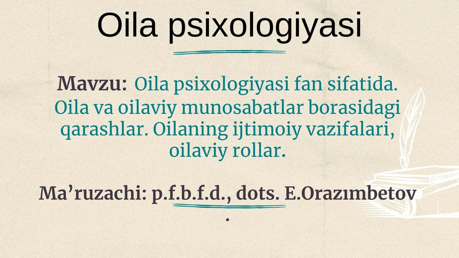 Oilapsixologiyasi 1