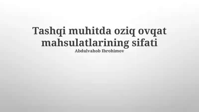 Oziq-ovqat sifati