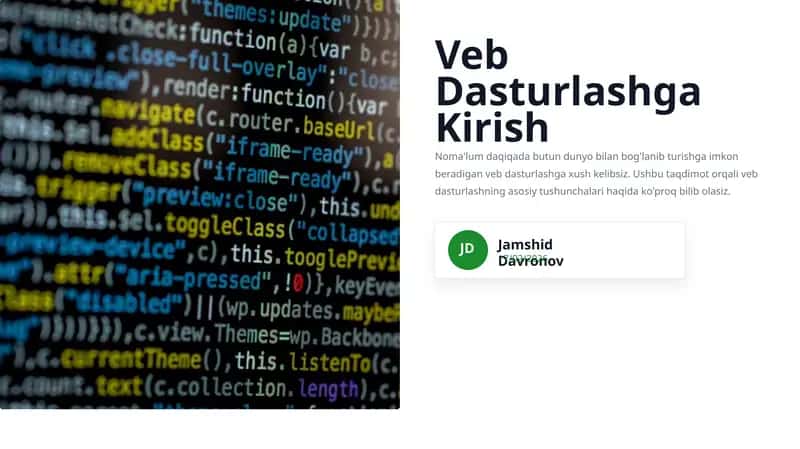 Web Dasturlash 1