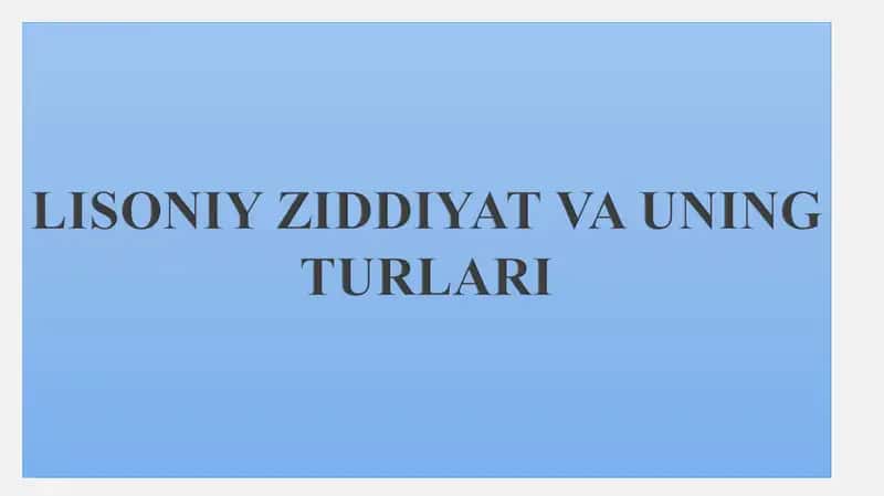 Teng qiymatli (ekvipolent) ziddiyatlar 1
