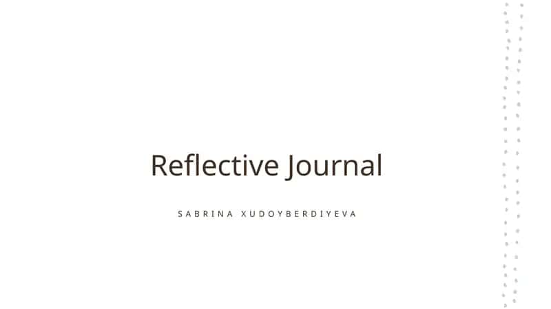 Reflective Journal 1