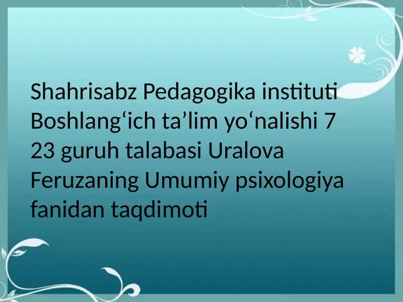 Yetuklik davri psixologiyasi 1