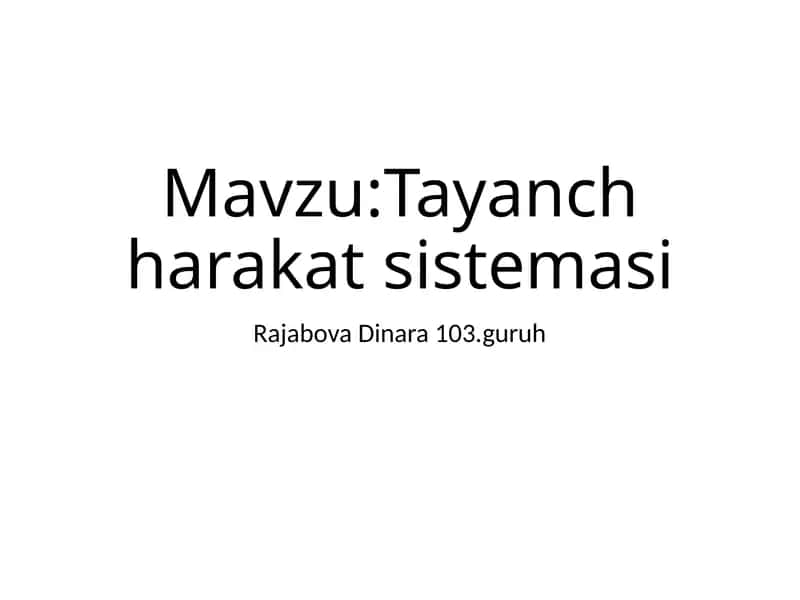 Tayanch harakat sistemasi 1