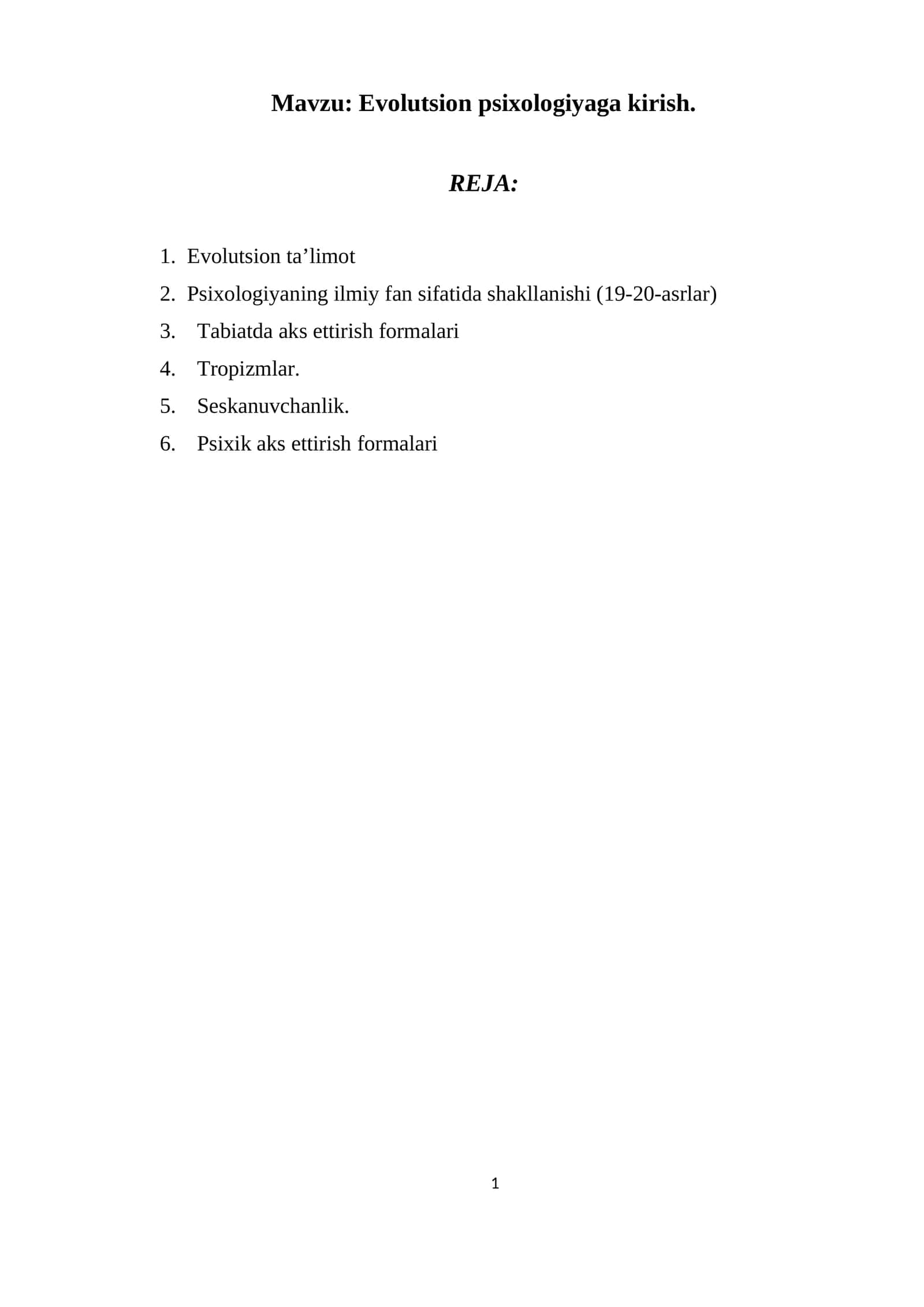 Evolutsion psixologiyaga kirish 1