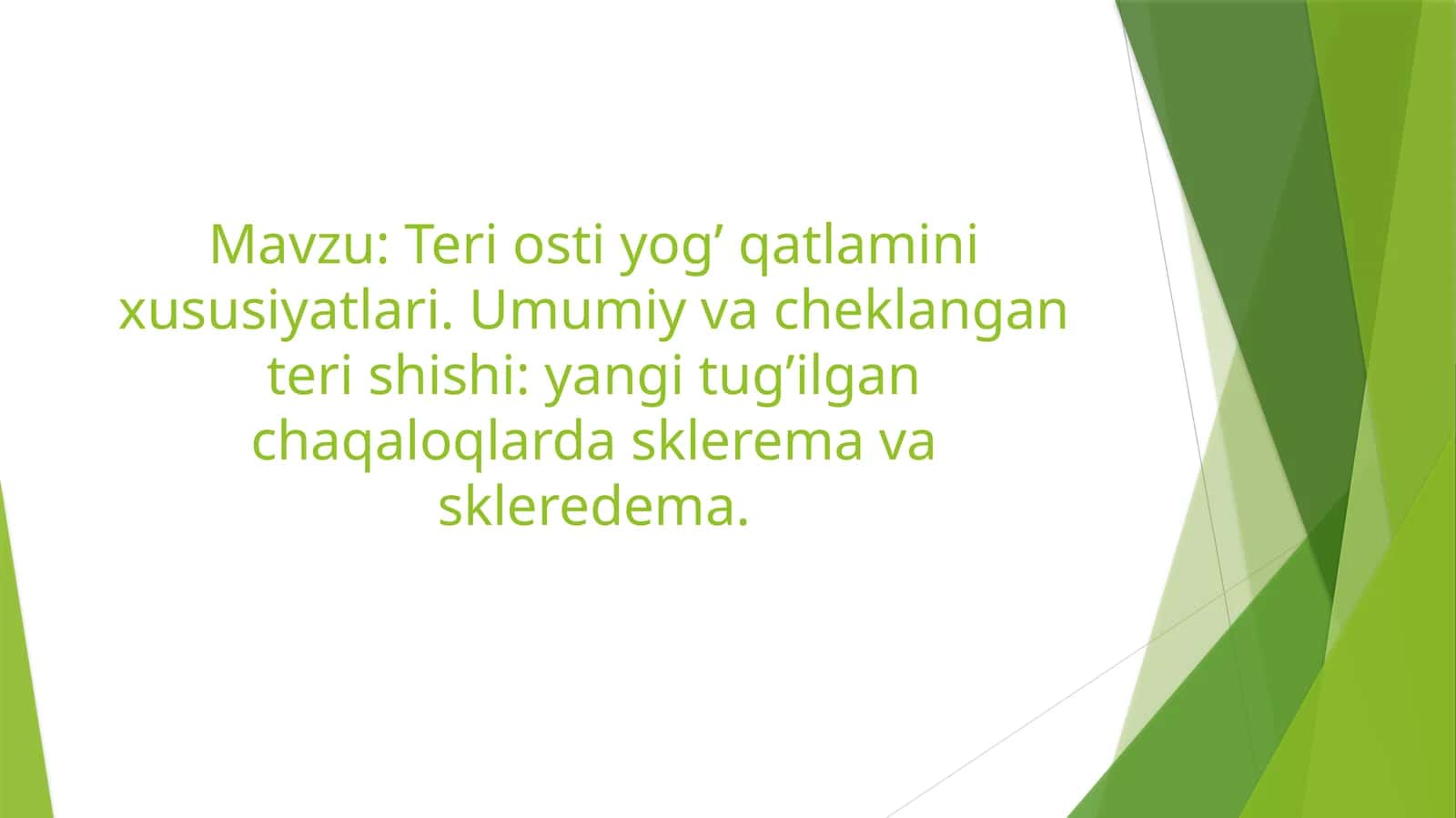Teri osti yog’ qavati (embriologik jarayon) 1