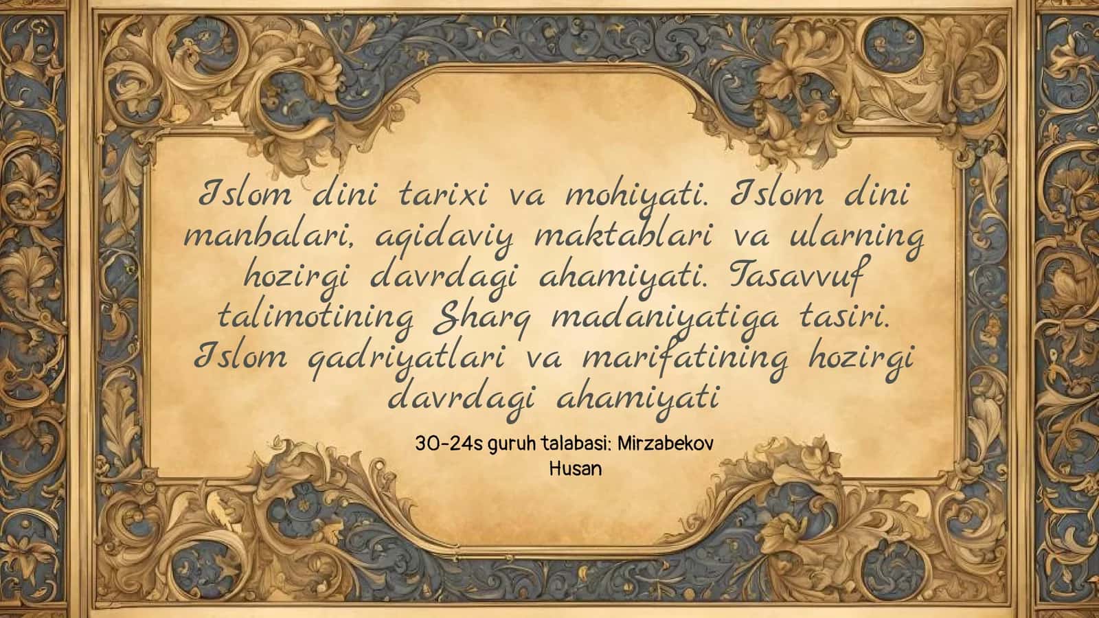 Islom dini tarixi va mohiyati 1