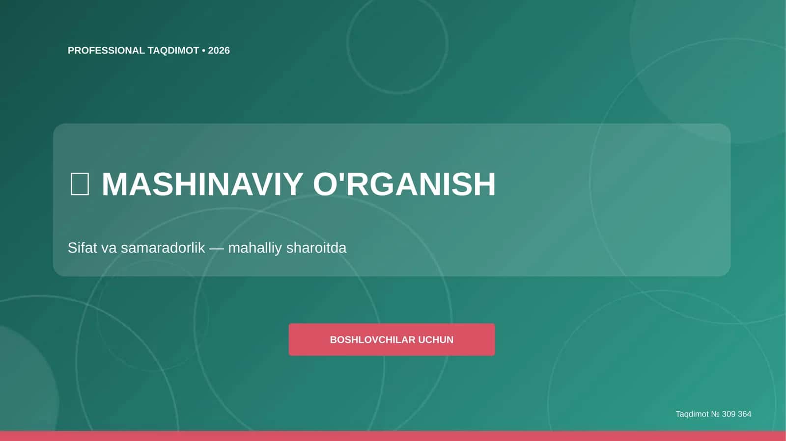 MASHINAVIY O'RGANISH 1