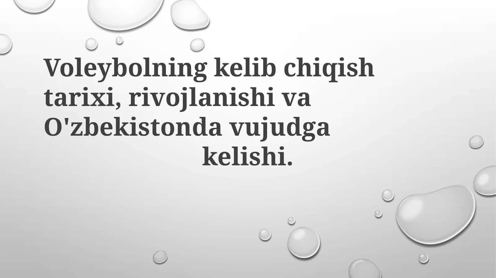 Voleybol tarixi va rivojlanishi O'zbekistonda 1