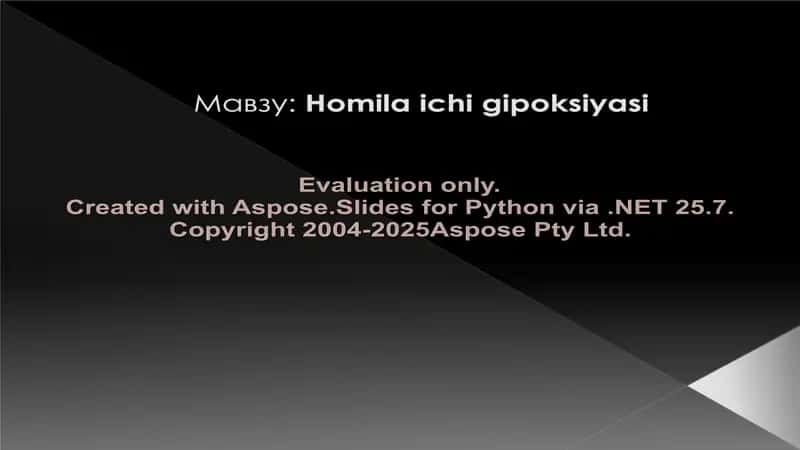 Homila ichi gipoksiyasi 1