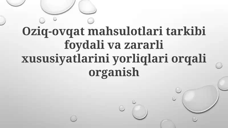 Oziq-ovqat yorliqlari 1