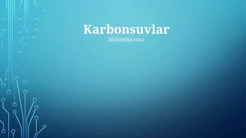 Karbonsuvlar 1