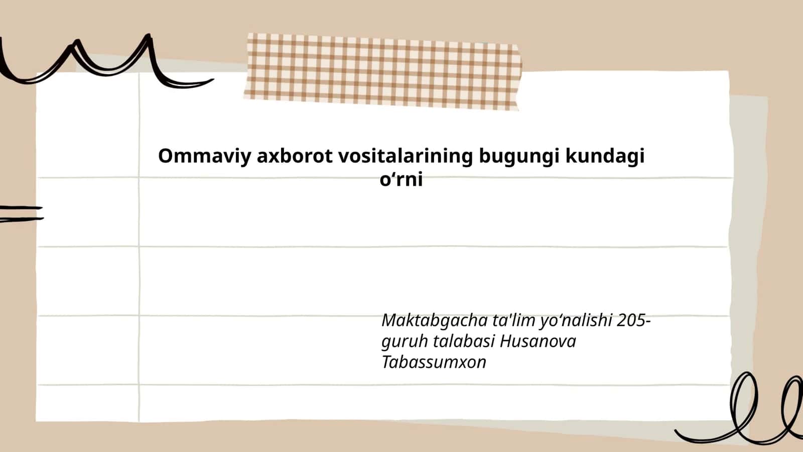 Ommaviy axborot vositalarining bugungi kundagi oʻrni 1