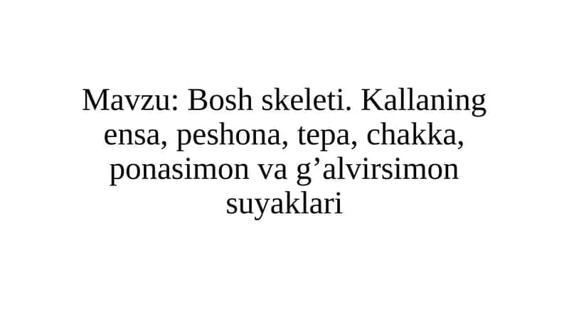 Boshskeleti 1
