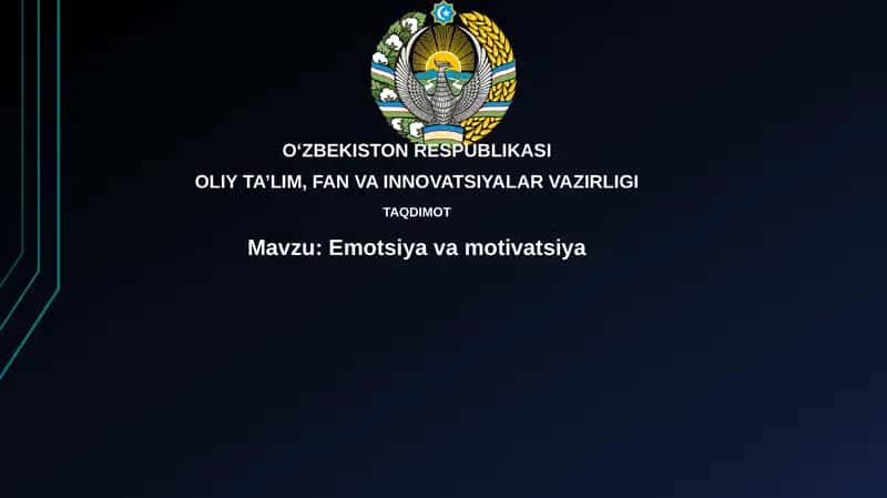Emotsiya va Motivatsiya 1