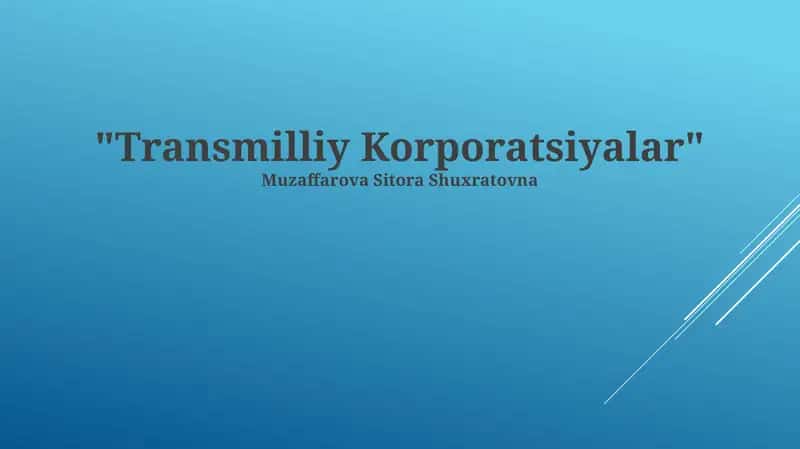 Transmilliy Korporatsiyalar 1